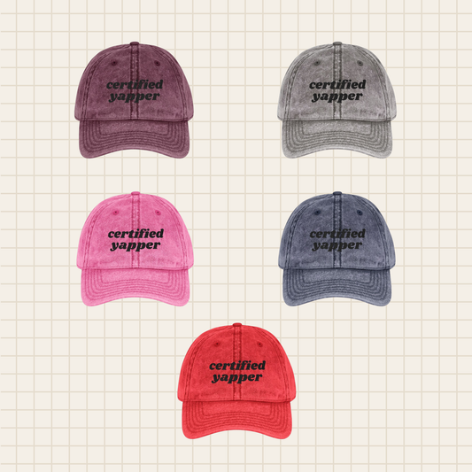 certified yapper vintage cap (embroidered)
