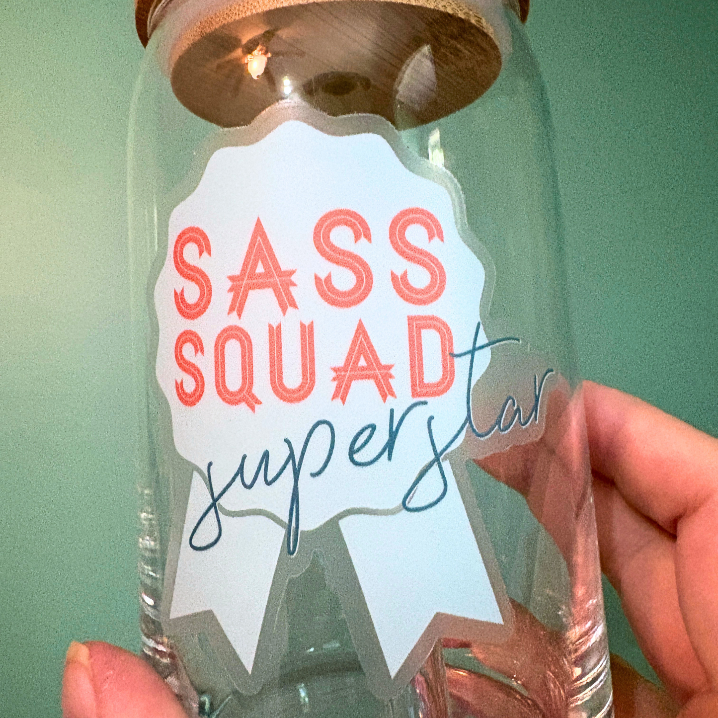 sass squad superstar glass tumbler