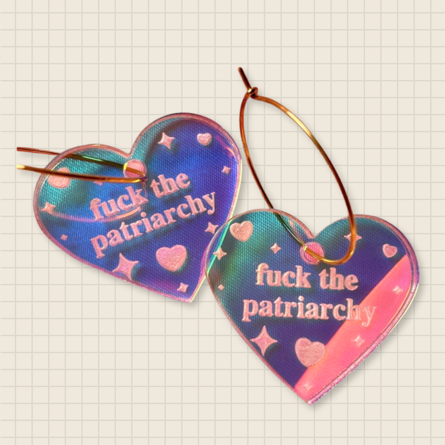 fuck the patriarchy earrings