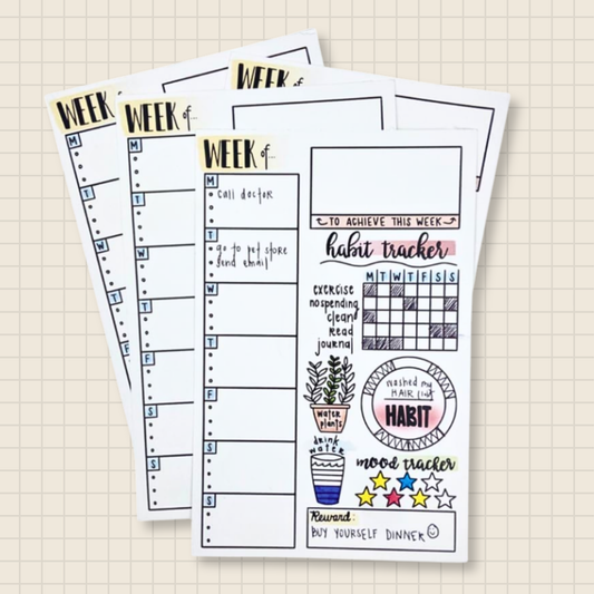 goals weekly tracker notepad