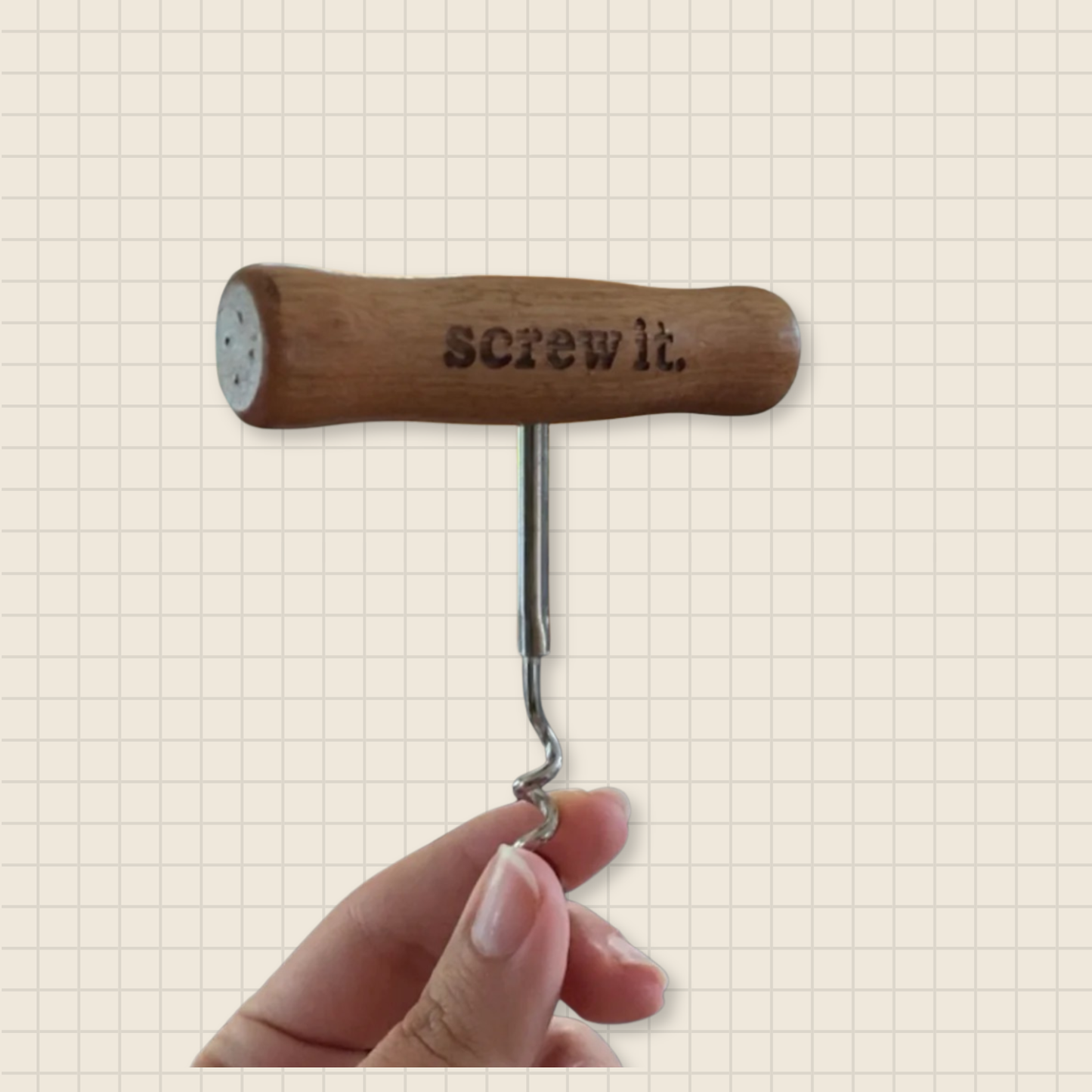 screw it wooden corkscrew