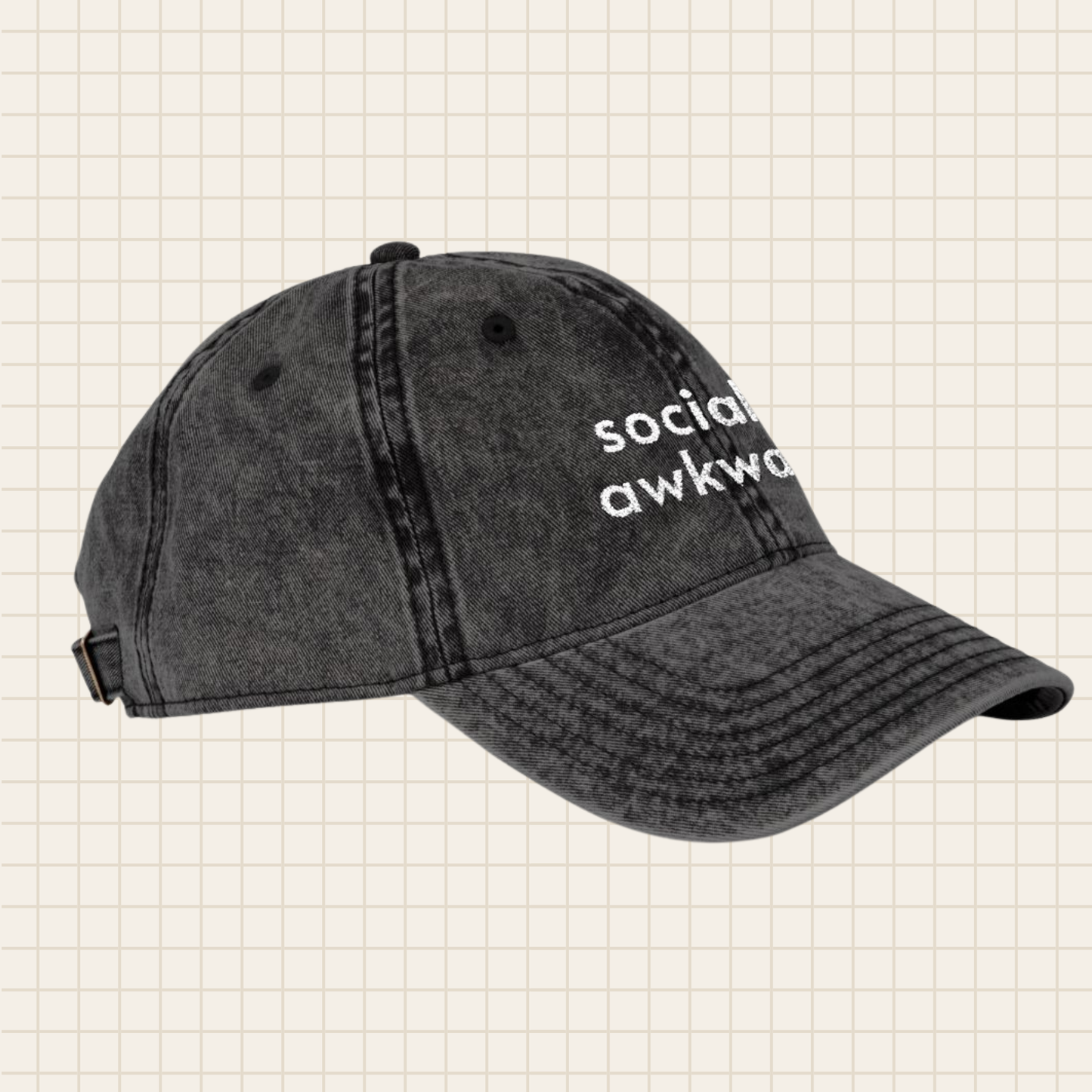 socially awkward vintage cap (embroidered)