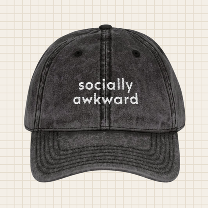 socially awkward vintage cap (embroidered)