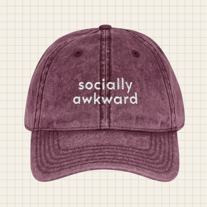 socially awkward vintage cap (embroidered)