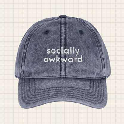 socially awkward vintage cap (embroidered)