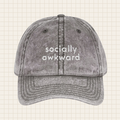 socially awkward vintage cap (embroidered)