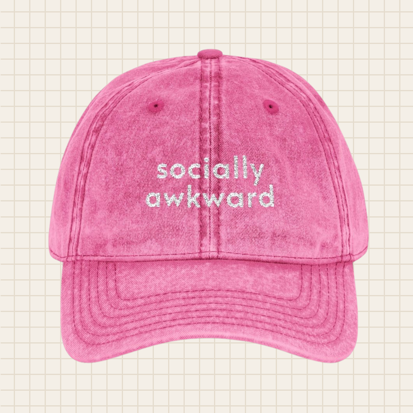 socially awkward vintage cap (embroidered)