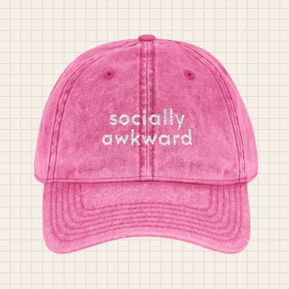 socially awkward vintage cap (embroidered)