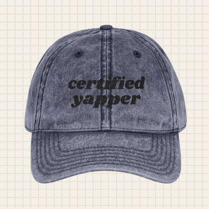 certified yapper vintage cap (embroidered)