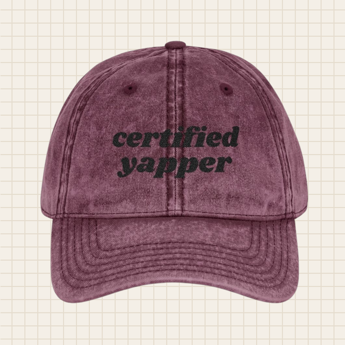 certified yapper vintage cap (embroidered)