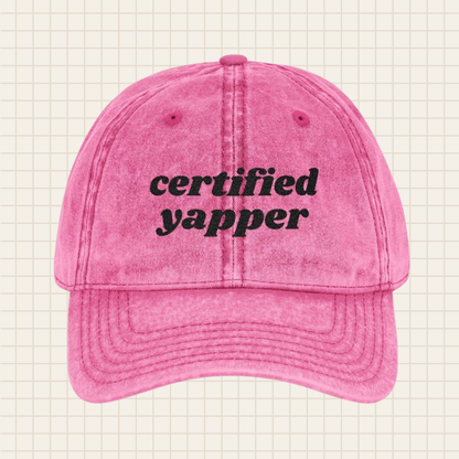 certified yapper vintage cap (embroidered)