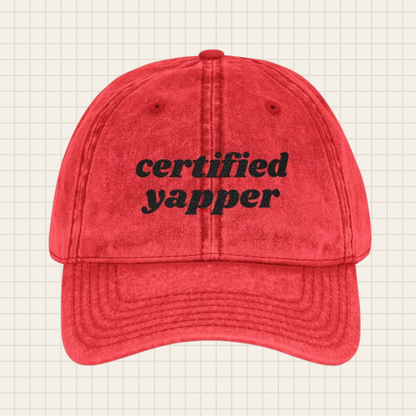 certified yapper vintage cap (embroidered)