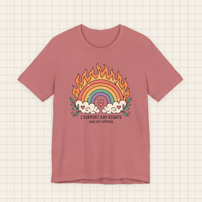 i support gay rights & wrongs tee