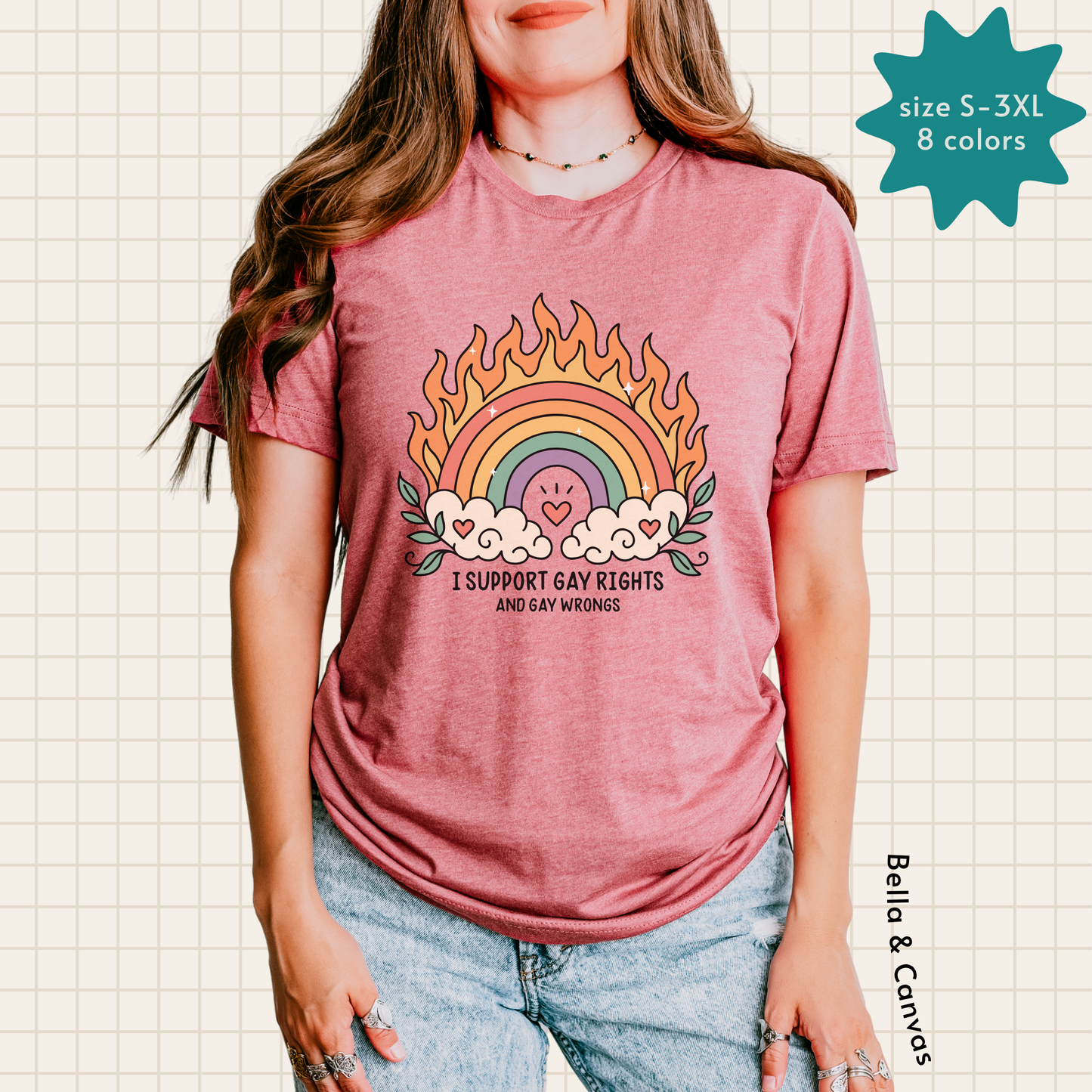 i support gay rights & wrongs tee