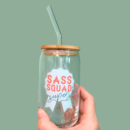 sass squad superstar glass tumbler