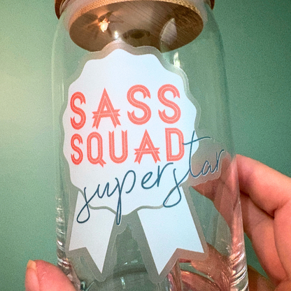sass squad superstar glass tumbler