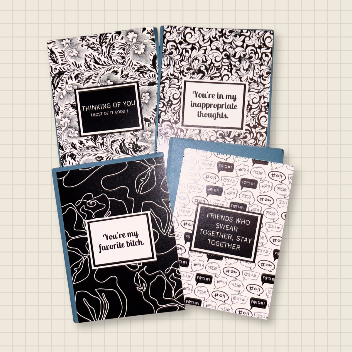 thinking of you card set (4 cards)