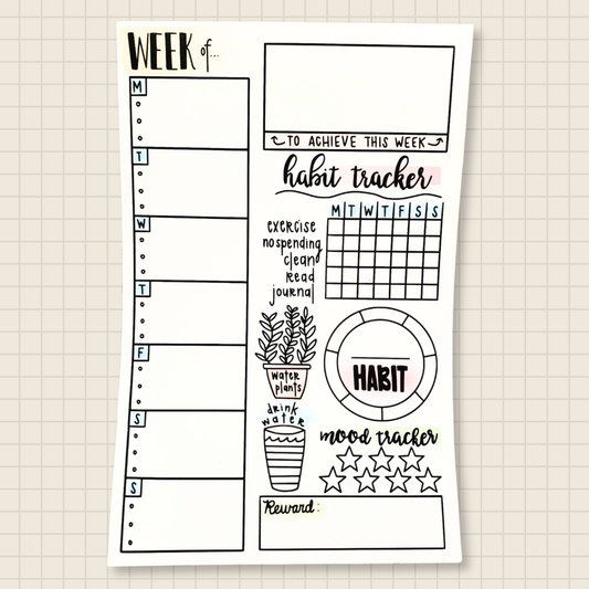 goals weekly tracker notepad