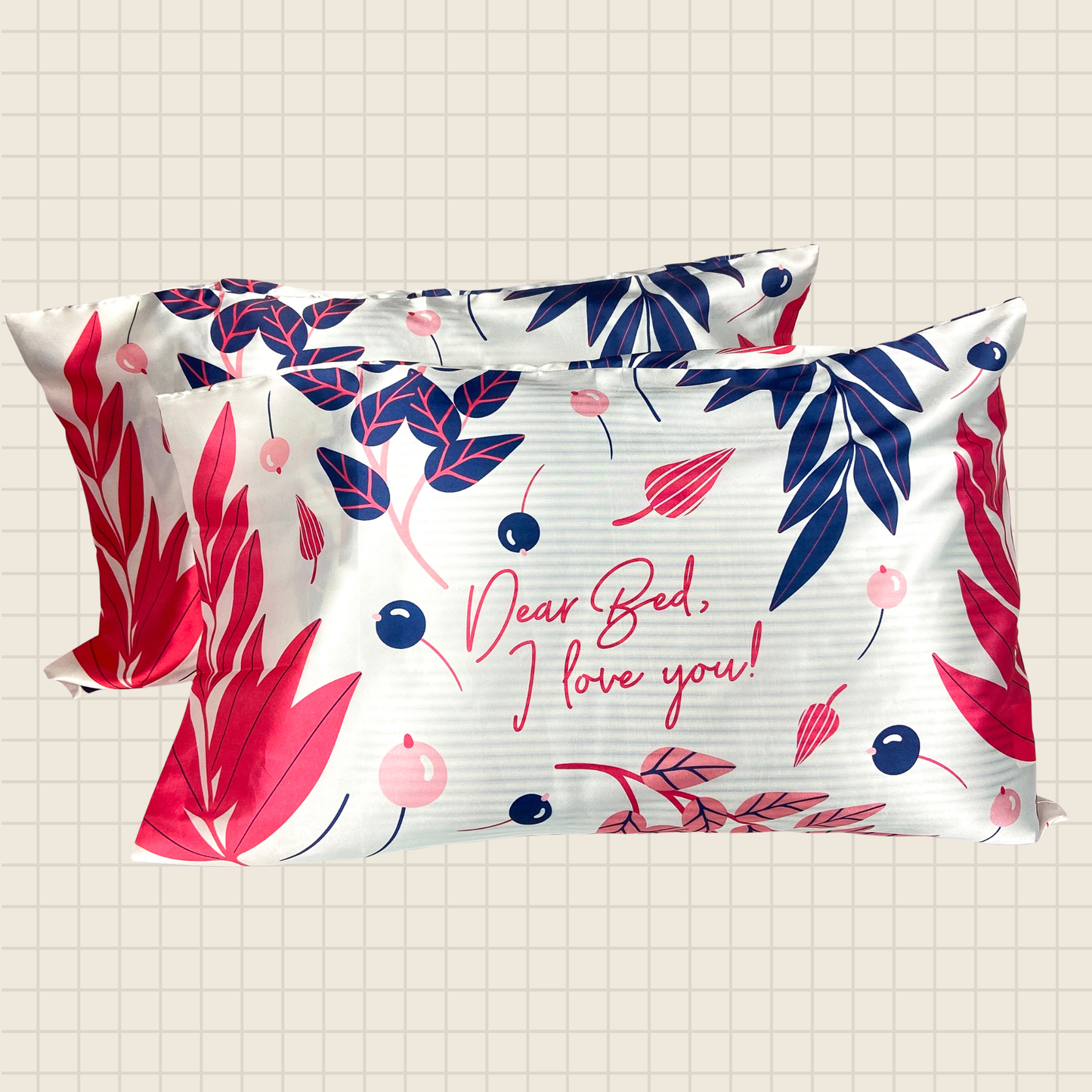 dear bed Set of 2 satin pillowcases
