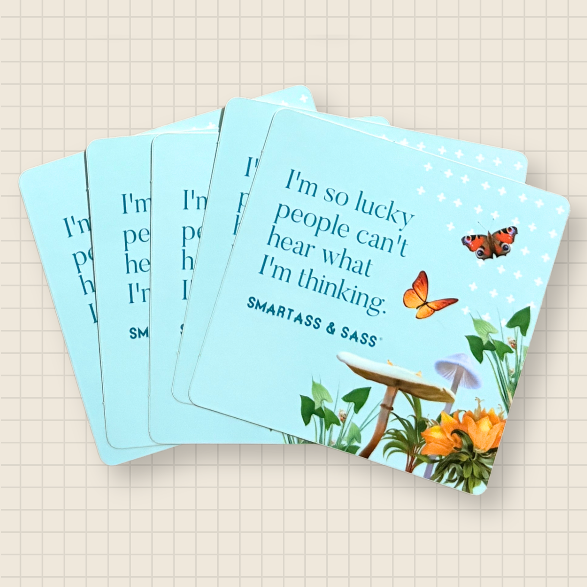 can't hear what i'm thinking vinyl sticker (set of 5)