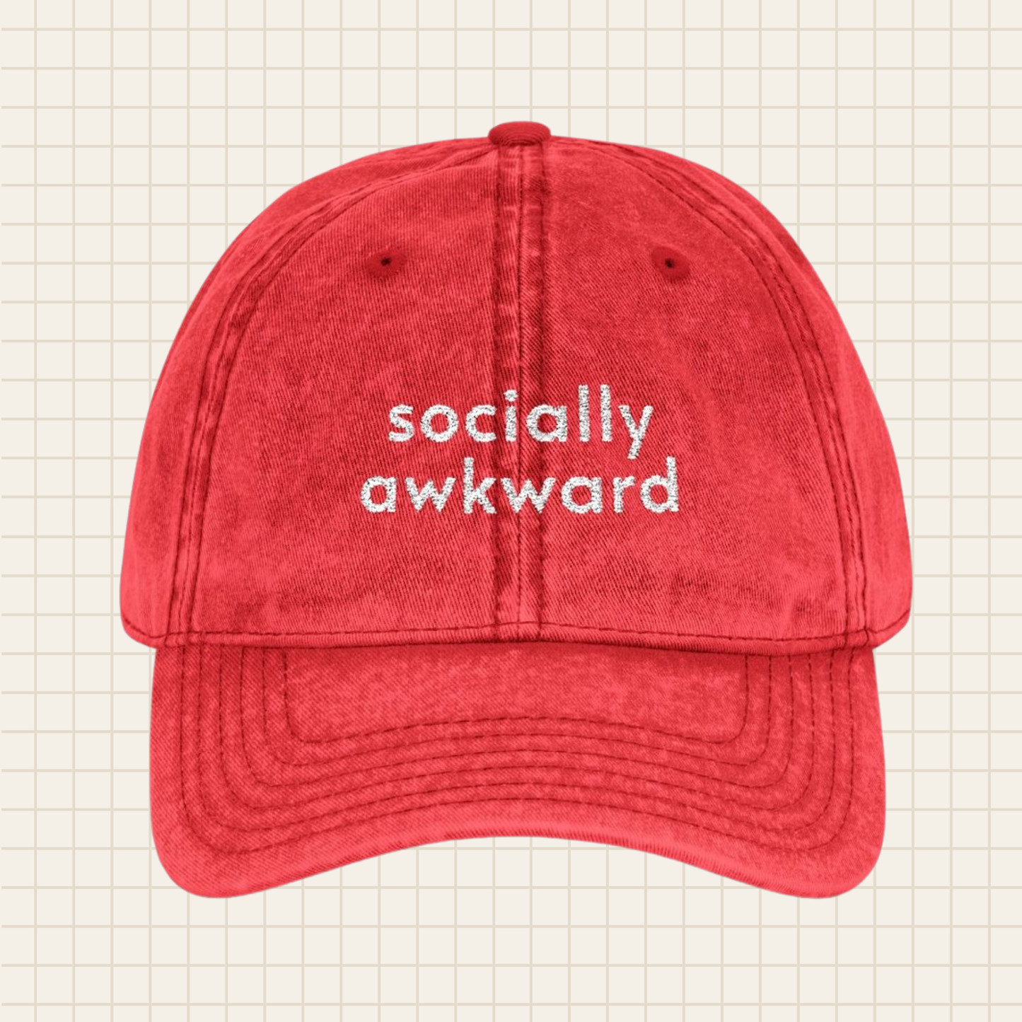 socially awkward vintage cap (embroidered)