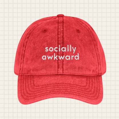 socially awkward vintage cap (embroidered)
